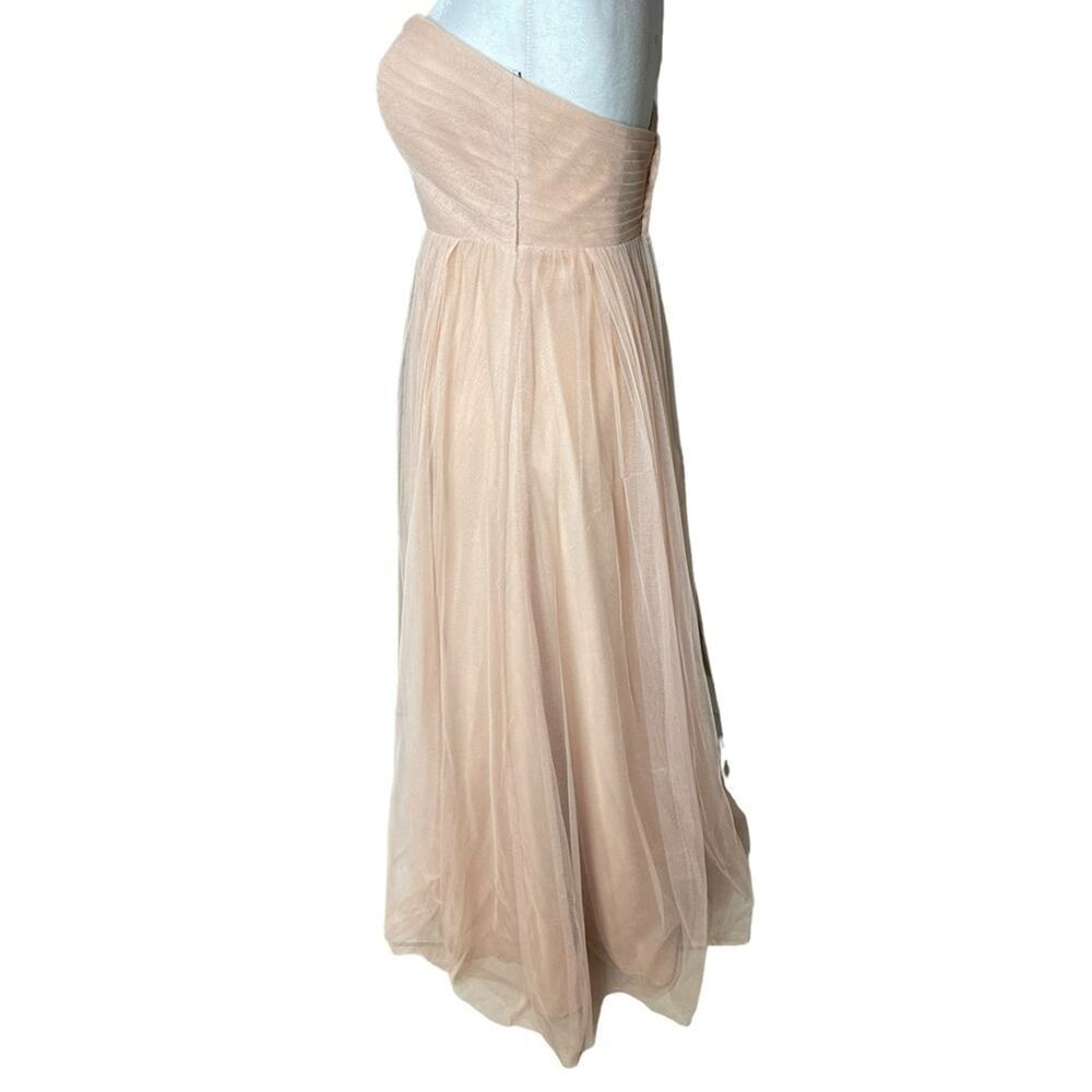 Jenny Yoo Strapless Blush Chiffon Maxi Dress Size 4 Bridesmaid Prom Fairycore - Picture 6 of 16